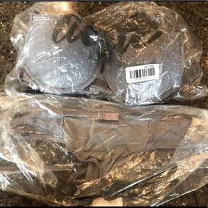 aerie Bridget 34B Embellished Pushup Bra + Thong